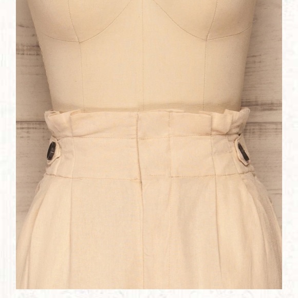 Petite garçon 1861 cream linen trousers high waist size s - Picture 8 of 10